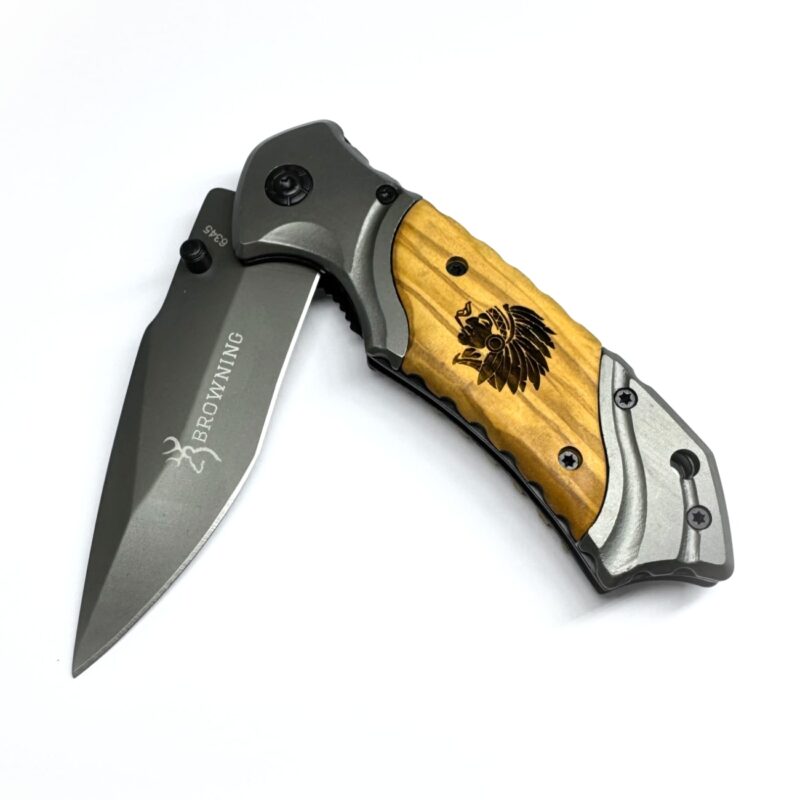 Canivete JH Wood Inox Cabo em Madeira