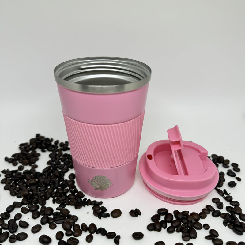 Caneca Copo Térmico JH Aço Inox Quente e Frio 380ml Rosa - Imagem 5