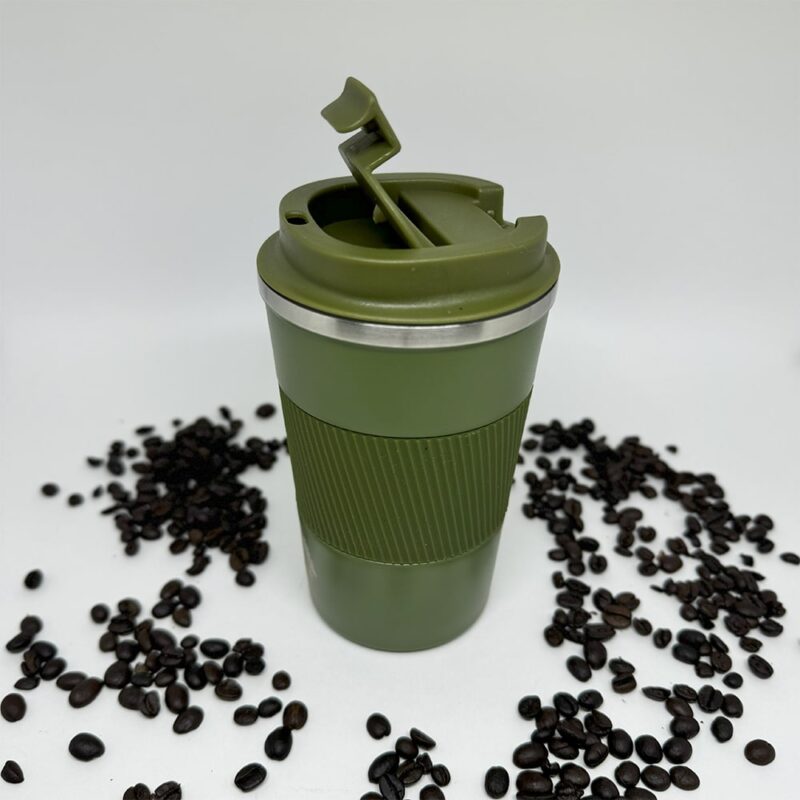 Caneca Copo Térmico JH Aço Inox Quente e Frio 380ml Verde Militar - Imagem 7