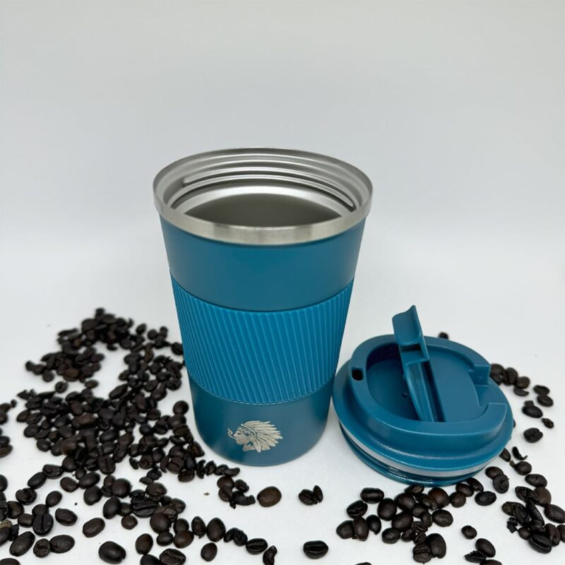 Caneca Copo Térmico JH Aço Inox Quente e Frio 380ml Azul - Imagem 4
