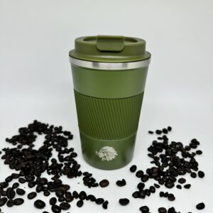 Caneca Copo Térmico JH Aço Inox Quente e Frio 380ml Verde Militar