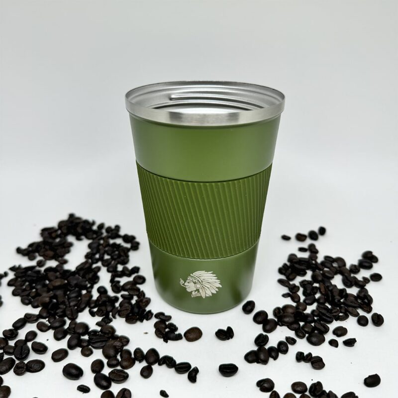 Caneca Copo Térmico JH Aço Inox Quente e Frio 380ml Verde Militar - Imagem 6